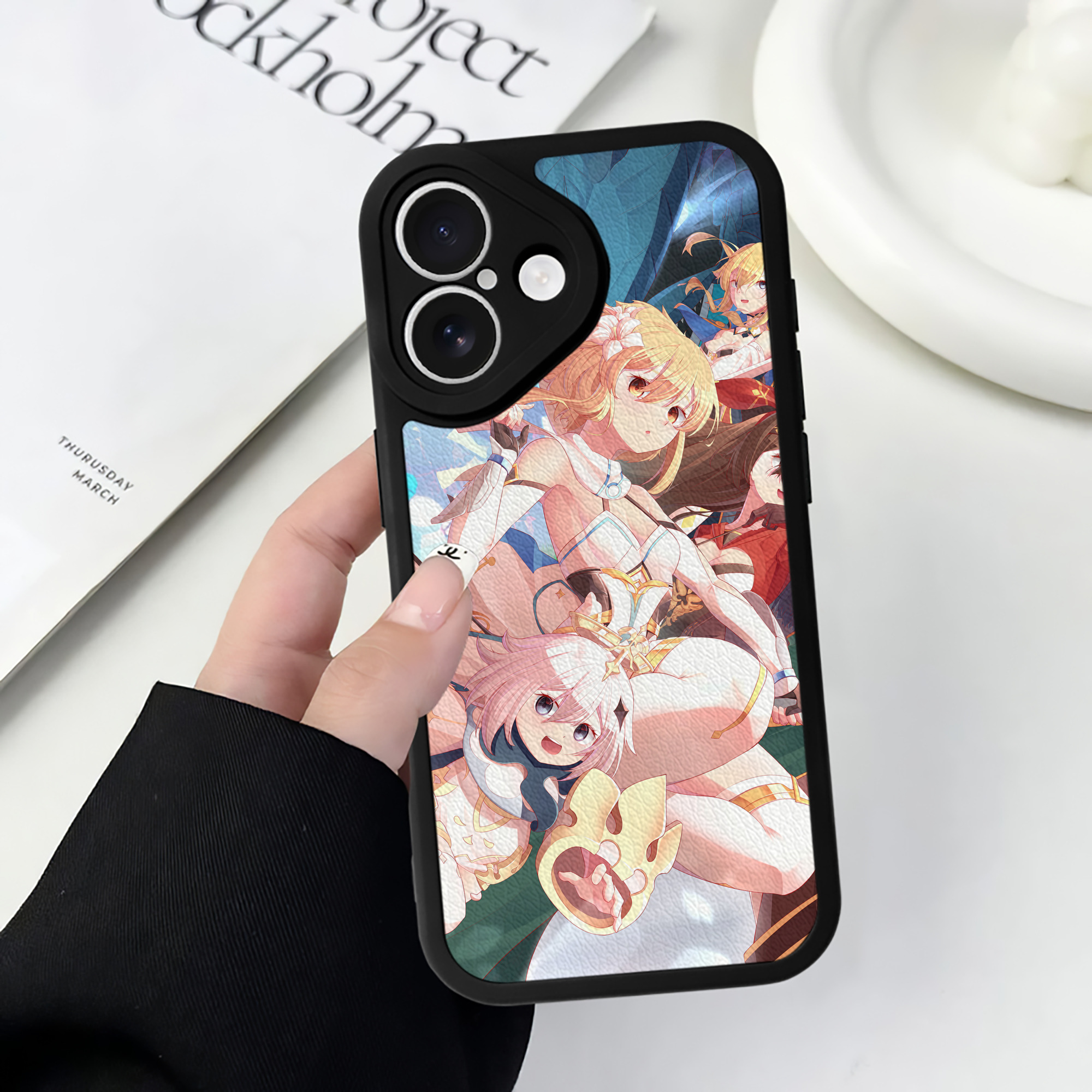 げんし神 genshin 【iPhone 16シリーズ対応】シリコンスマホケース（レザー調） 材質：シリコン